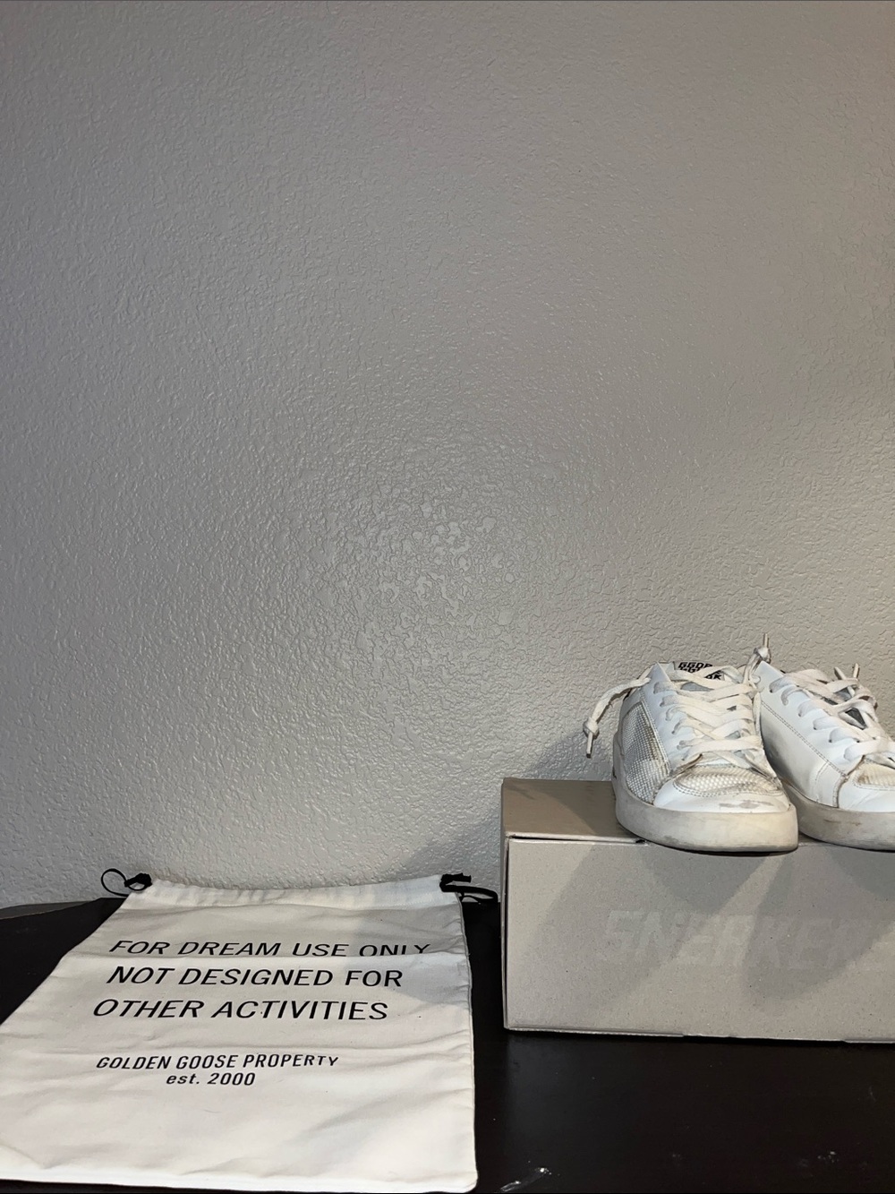 Private Edition(EU 39)Stardan White Sneakers with Black Glitter Heel Accent USED - Picture 8 of 8